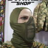 Airsoft zastitna maska i fantomka za lice Zelena