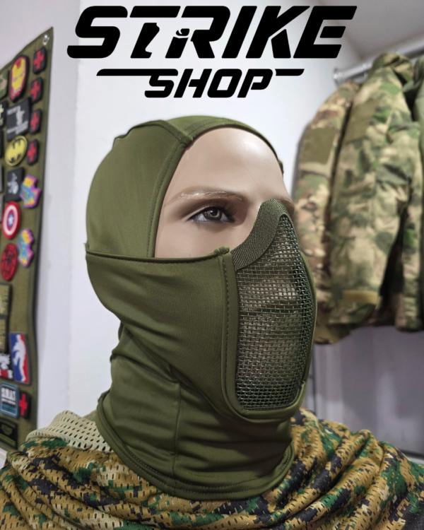 Airsoft zastitna maska i fantomka za lice Zelena