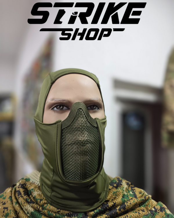 Airsoft zastitna maska i fantomka za lice Zelena