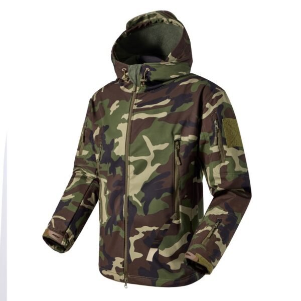 Soft Shell Jakna Woodland - Airsoft ( outdoor ) XL